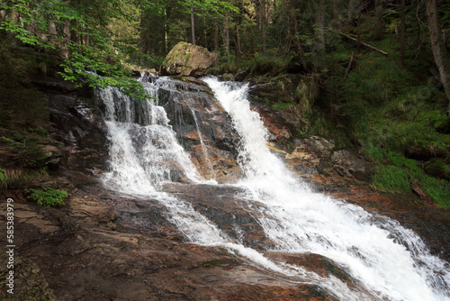 Fototapeta Naklejka Na Ścianę i Meble -  Waterfall Rieslochfälle in Bavarian Forest near Bodenmais, Germany