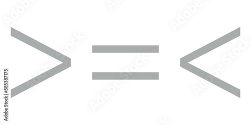 Less than greater than and equal symbol in mathematics. inequality symbols.