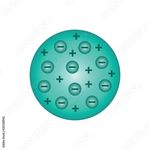 JJ Thomson atomic model diagram. Vector illustration isolated on white background.