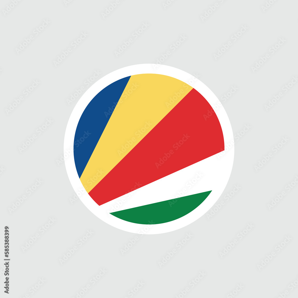Flag of the Seychelles. Seychelles flag made of colored rays. State symbol of the Republic of Seychelles. Flag of the Seychelles. Seychelles flag made of colored rays. State symbol of the Republic of Seychelles.