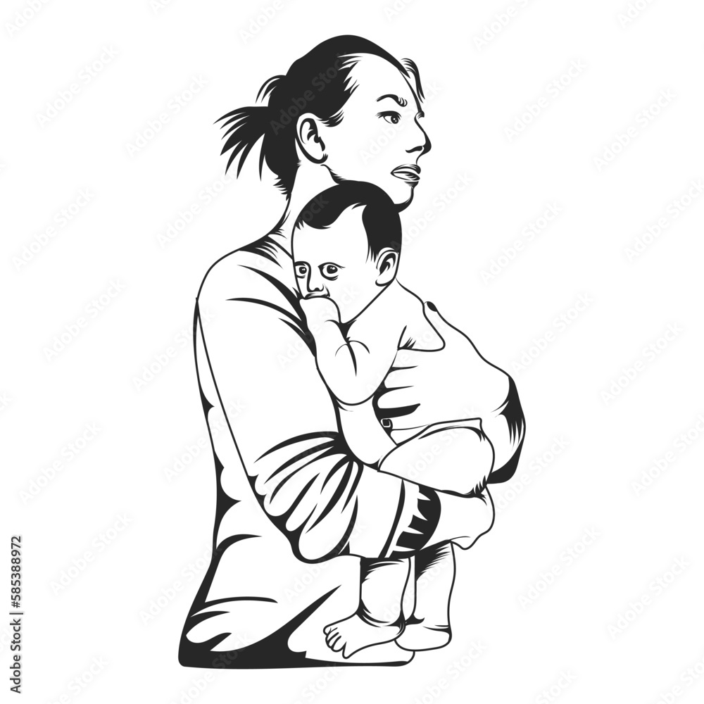 Mother and baby loving, mother,s day vector design.