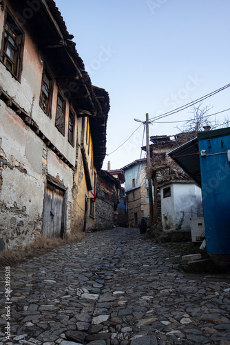 Old houses in the village of Cumalikizik, Turkey. Traditional houses in the old town © Caneritir