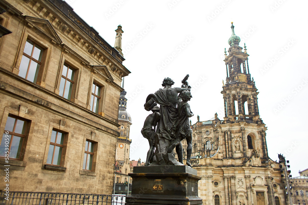 Saxon vintage architecture of Dresden a a