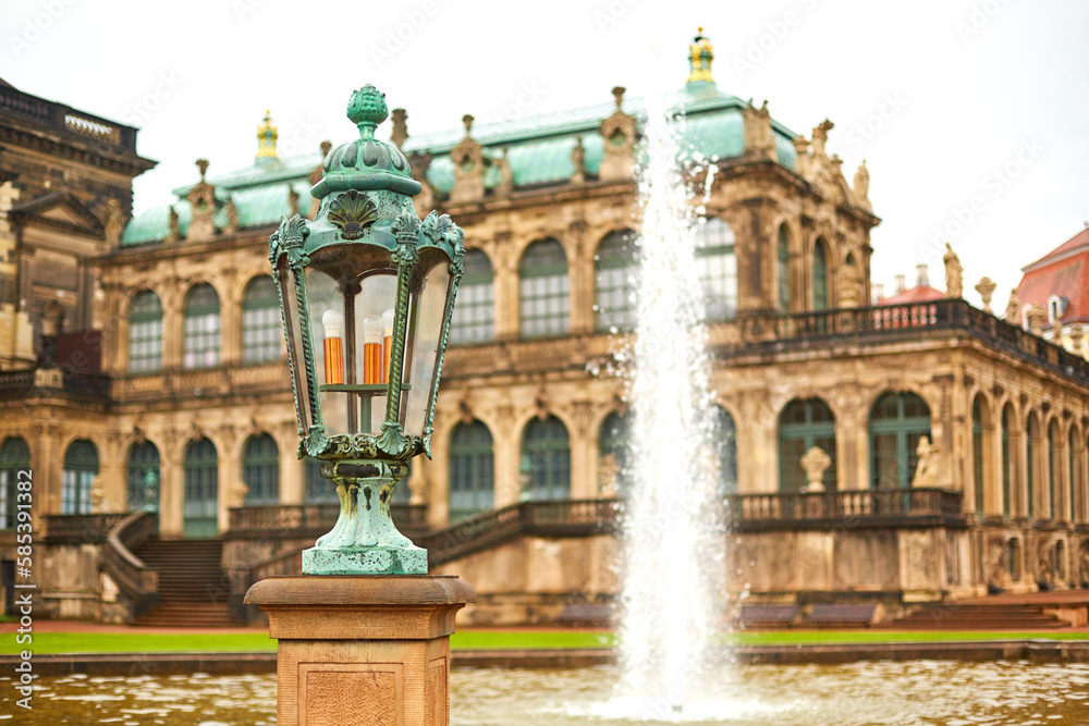 Saxon architecture in Dresden. Saxon Palace Zwinger. A popular tourist spot