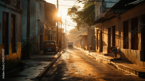 street at cuba created with Generative AI technology
