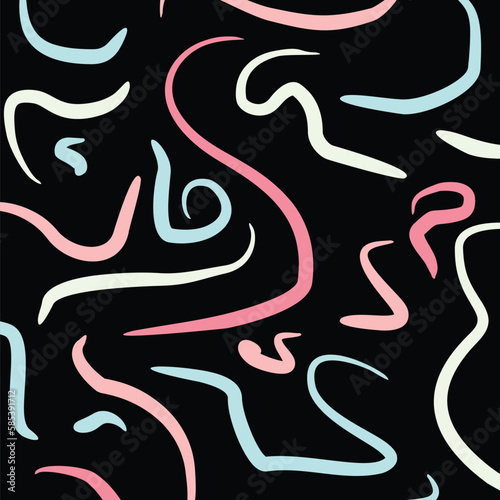 abstract hand drawn doodle background, seamless arch pattern with interesting shapes. vector illustration