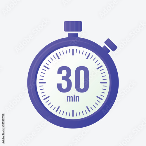 Stopwatch icon, logo. Chronometer, timer sign. Stopwatch icon isolated. stop watch timer flat vector icon for apps and websites. Vector illustration