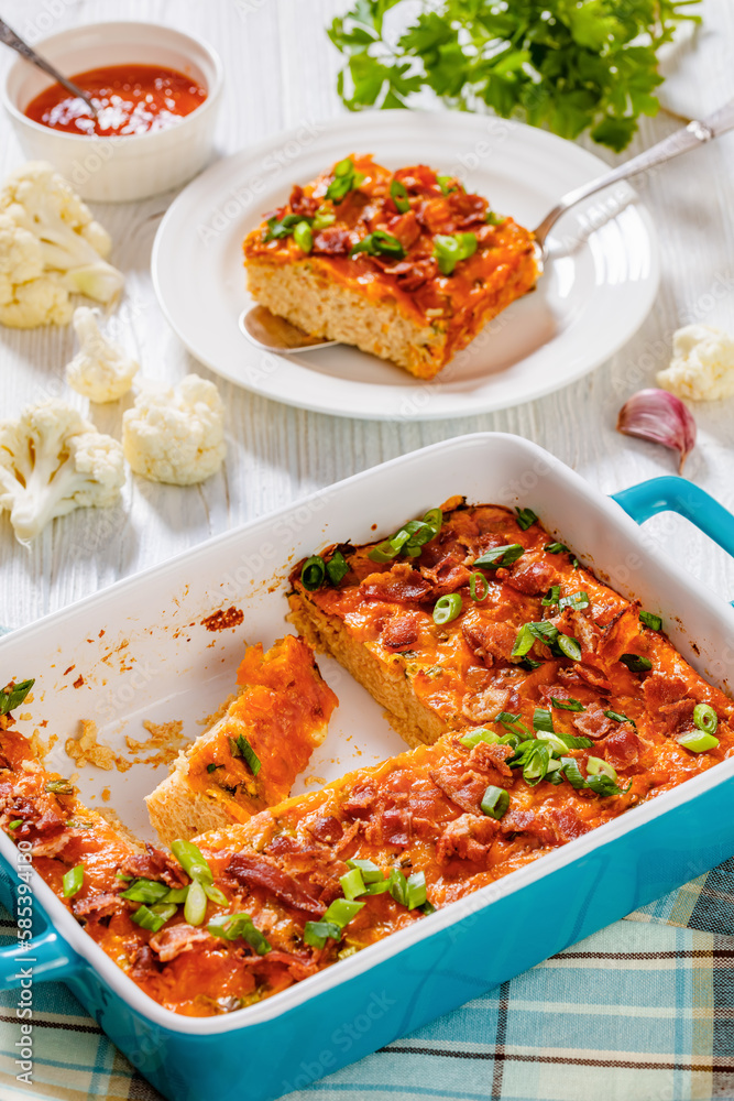 Riced Cauliflower Breakfast Bake, top view