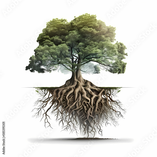 Tree Big Root. Generative AI