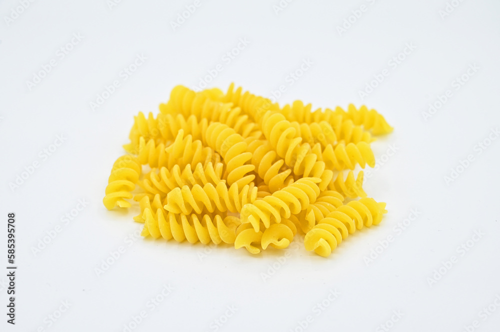Italian Fussili pasta isolated on a white background Italian Fussili pasta isolated on a white background