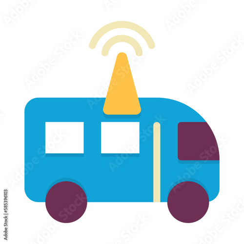 business 3 broadcast car icon