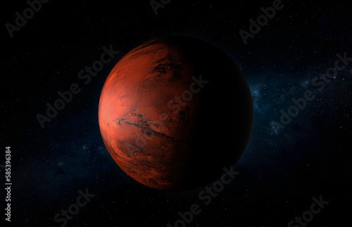 Mars planet of the solar system. High quality. Science wallpaper.