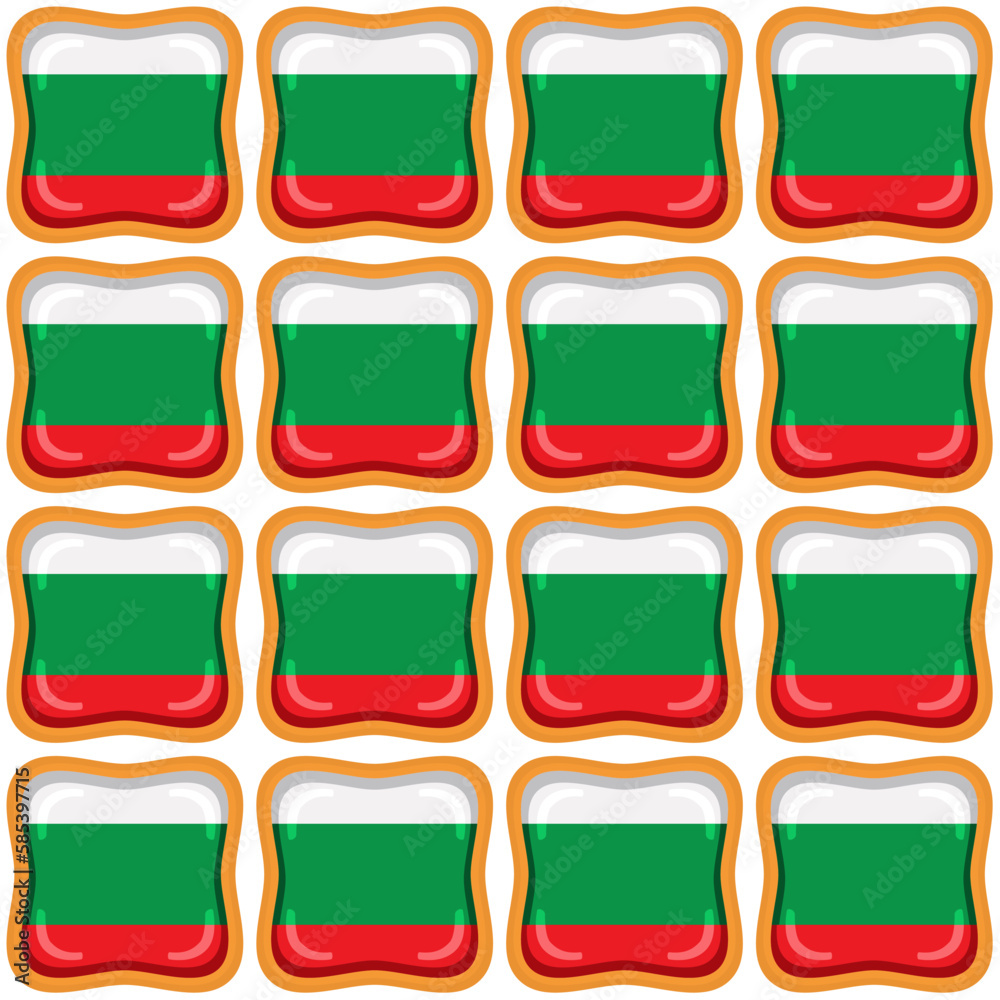 Pattern cookie with flag country Bulgaria in tasty biscuit Pattern cookie with flag country Bulgaria in tasty biscuit
