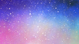 手描きの水彩の星空、キラキラ背景	
