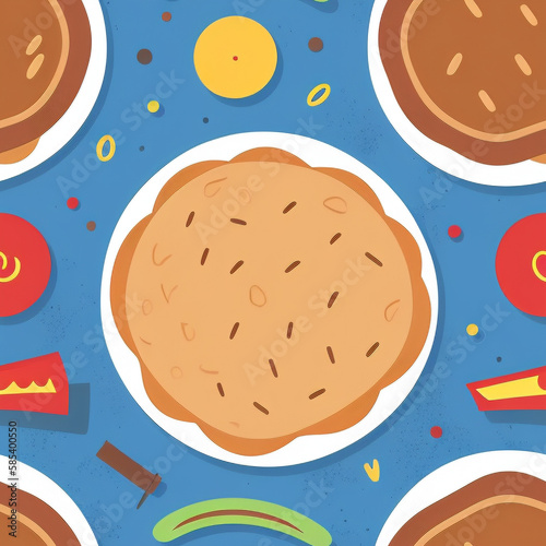 Burgers, tiles pattern texture seamless illustration flat