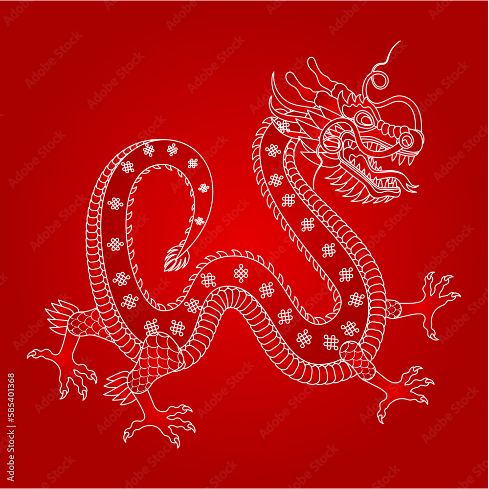 Traditional chinese dragon. 2024 Zodiac sign. Vector illustration. Traditional chinese dragon. 2024 Zodiac sign. Vector illustration.