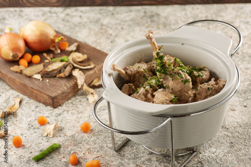 Photos meat hodgepodge and vegetables
