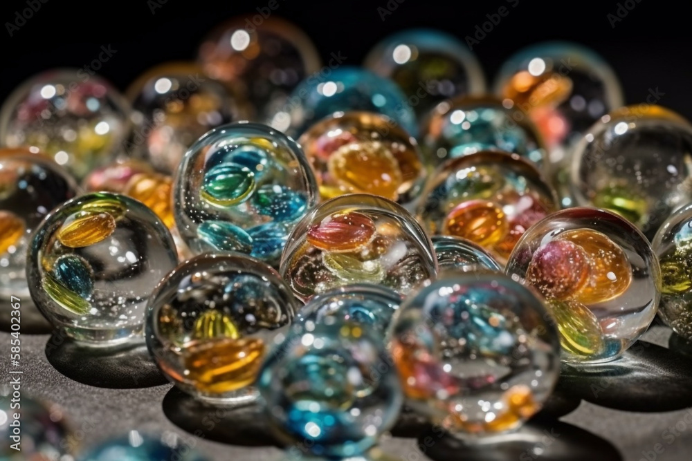 pattern of glass marbles. generative ai pattern of glass marbles. generative ai