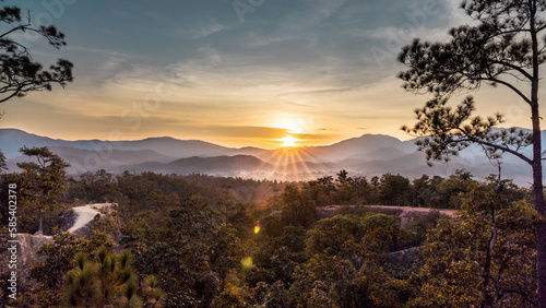 Sunset at Pai Canyon  an attraction in Mae Hong Son province  Northern Thailand