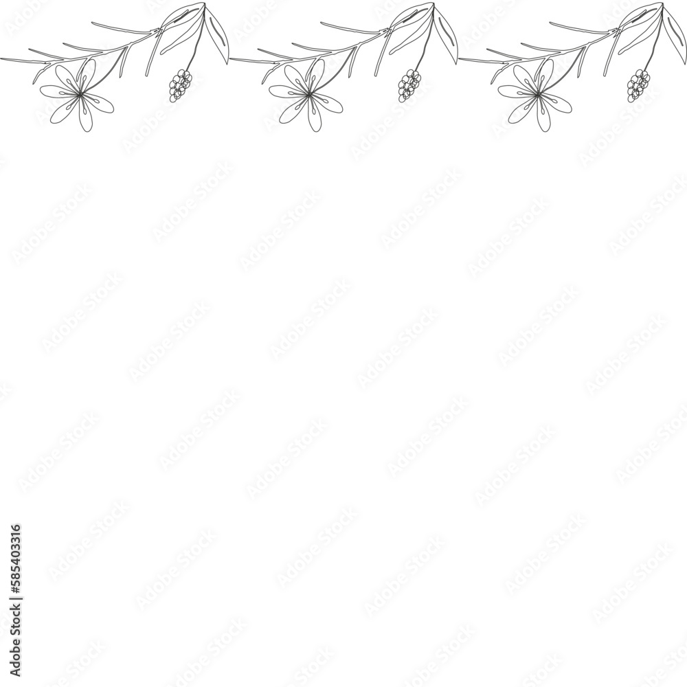 Template frame of spring flowers line art on a white background. Floral design for wedding invitation, banner, poster. Template frame of spring flowers line art on a white background. Floral design for wedding invitation, banner, poster.