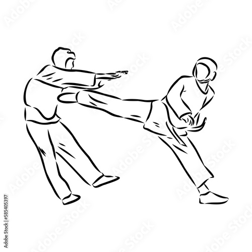 illustration of Taekwondo. Hand drawn. taekwondo vector
