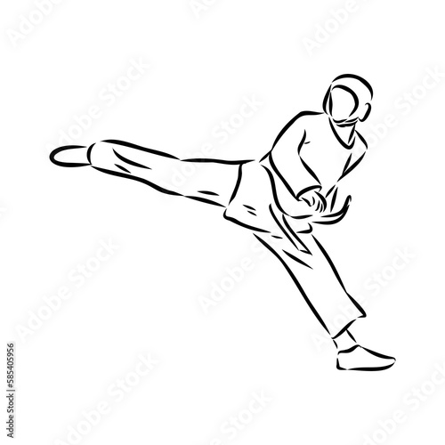 illustration of Taekwondo. Hand drawn. taekwondo vector