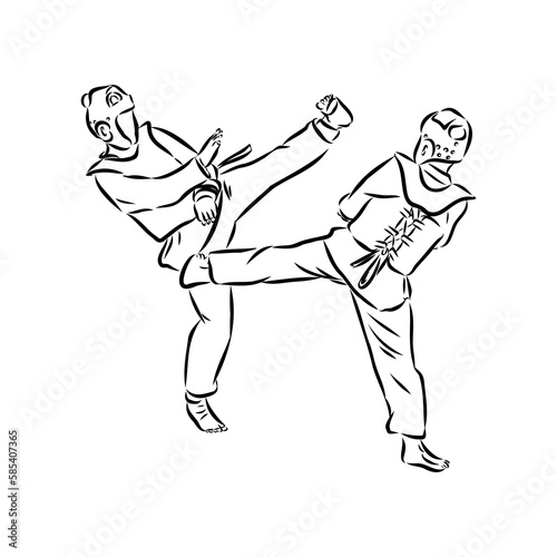 illustration of Taekwondo. Hand drawn. taekwondo vector © Elala 9161