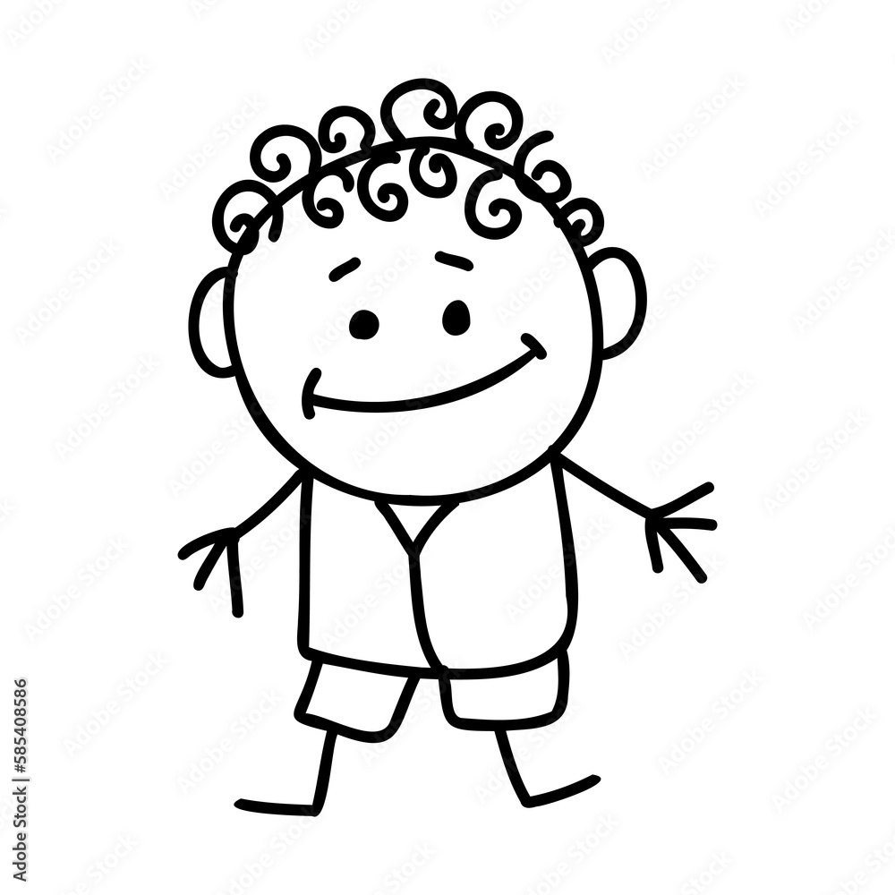 doodle kid, outline cartoon vector drawing child vector doodle kid, outline cartoon vector drawing child vector