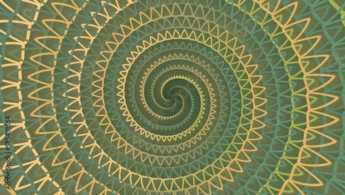 Abstract spiral swirl mandala animation. Radial indie ornate loop background photo