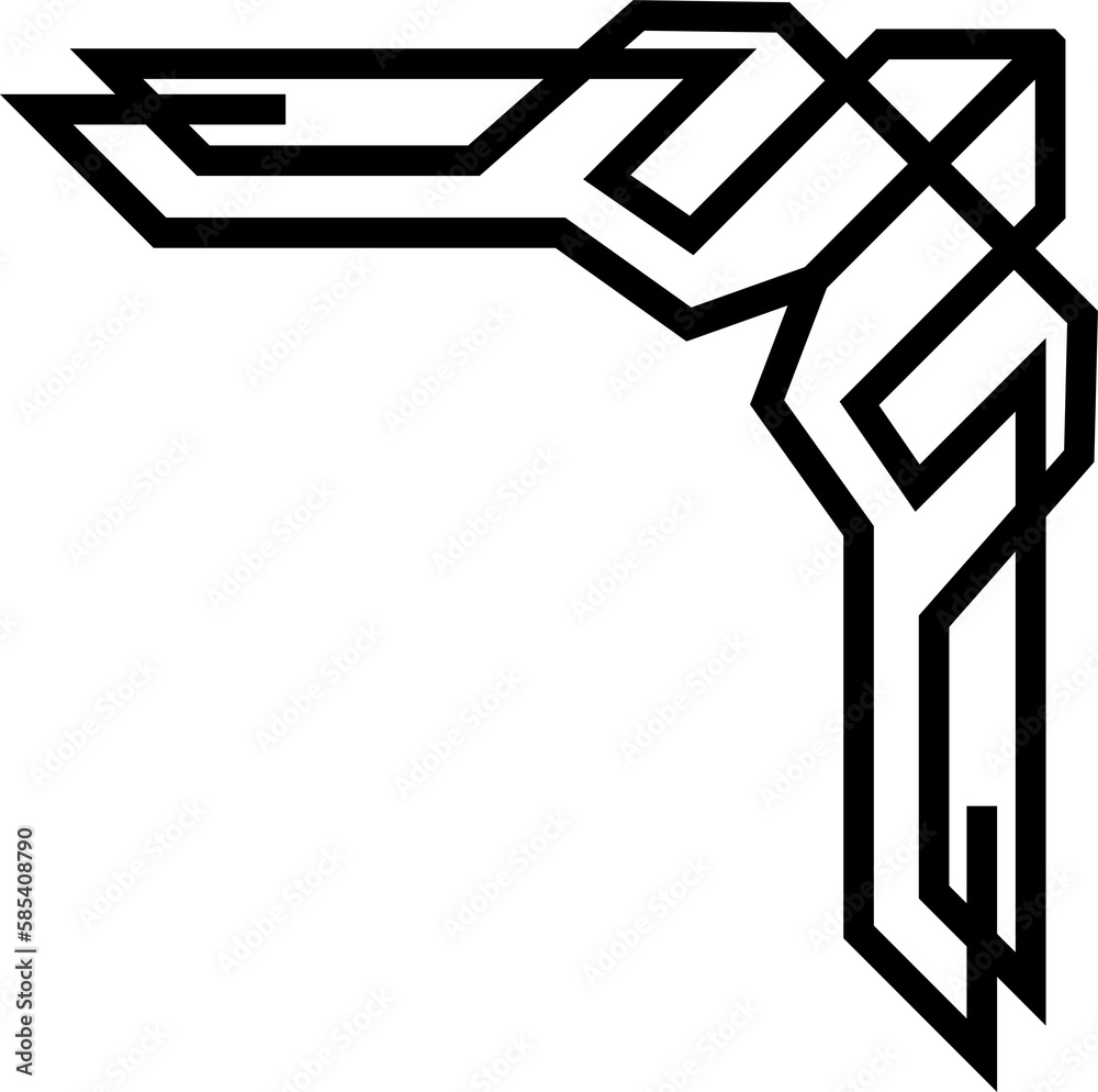 Abstract frame corner. Black frame border Ornamental. PNG with transparent background Abstract frame corner. Black frame border Ornamental. PNG with transparent background