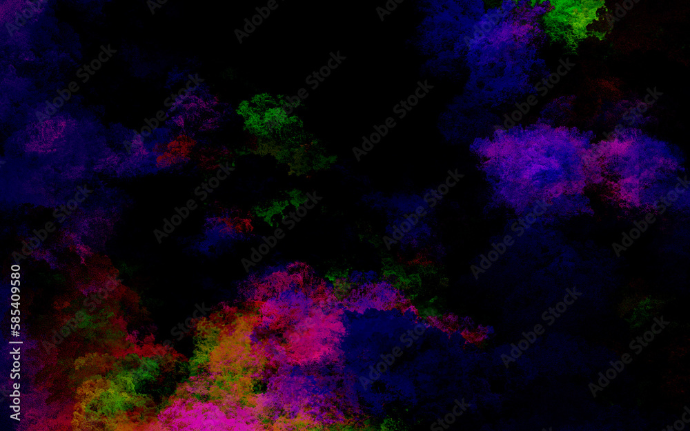 Abstract background with neon colors on black background