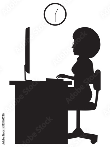 Office Worker in Silhouette