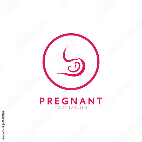 Pregnant logo template vector icon