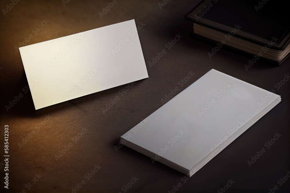 Mock-up of blank visiting card. Generative AI. Mock-up of blank visiting card. Generative AI.