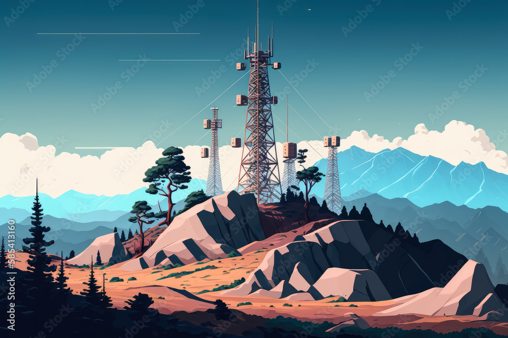 Telecommunication Antennas in a Mountainous Terrain, generative ai