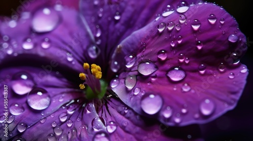 close up of a flower very photorealistic with water drops, generative AI