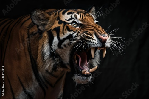 portrait of a screaming tiger, photorealistic, generative AI