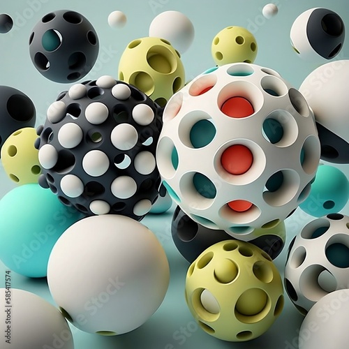 Abstract background balls. Generative AI.