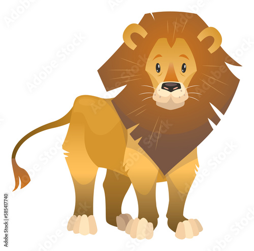 Fototapeta Naklejka Na Ścianę i Meble -  Lion icon. Big savanna cat. Safari animal