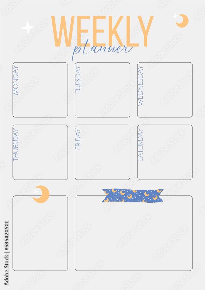 Weekly planner for diary scrapbooking minimalist week notebook Weekly planner for diary scrapbooking minimalist week notebook