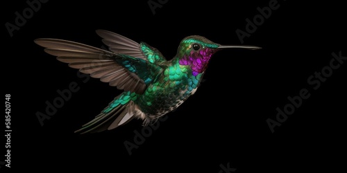 Close up of a hummingbird, Generative AI
