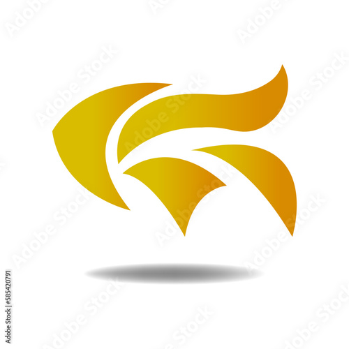 Gold fish logo. icon shape.