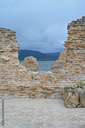 Ancient Phoenician and Roman archeological site of Nora  closeby Cagliari  on Sardinia  Italy