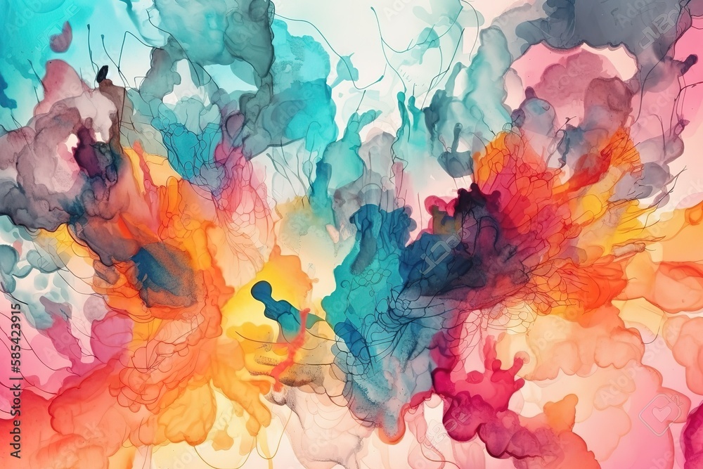 Abstract watercolor background, Generative AI