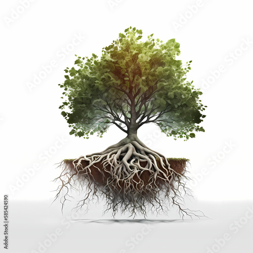 Tree roots. Generative AI