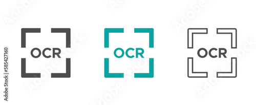 General OCR flat vector icons set