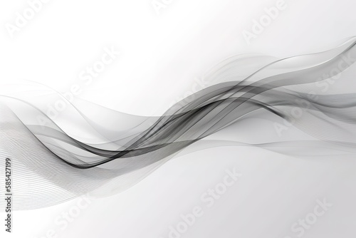 Abstract grey, white smooth element swoosh speed wave modern stream transparent background. Abstract wave line for banner, template, wallpaper background . Vector illustration, Generative AI