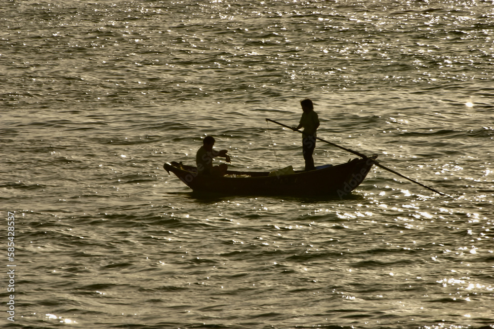 fishermen's boat on the sea