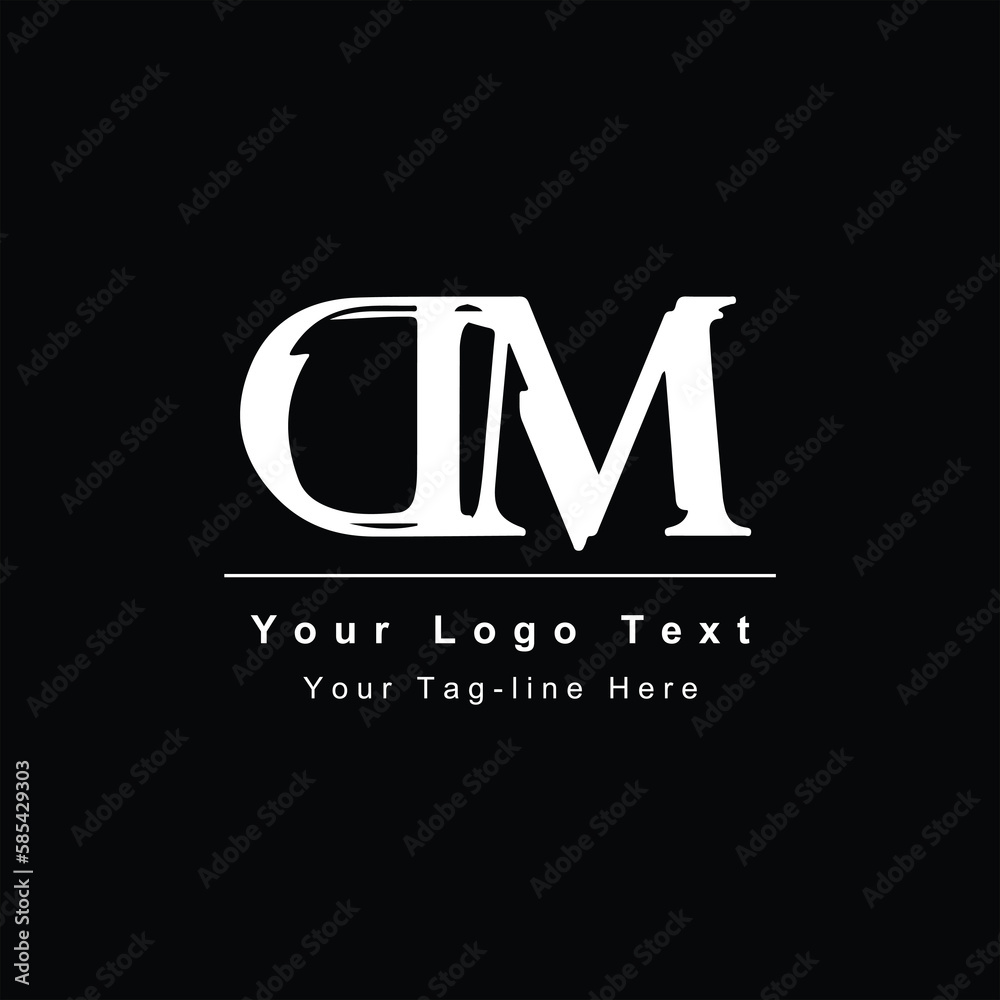 Premium Initial Letter DM logo design. Trendy awesome artistic black and white color. MD DM initial based Alphabet icon logo Premium Initial Letter DM logo design. Trendy awesome artistic black and white color. MD DM initial based Alphabet icon logo