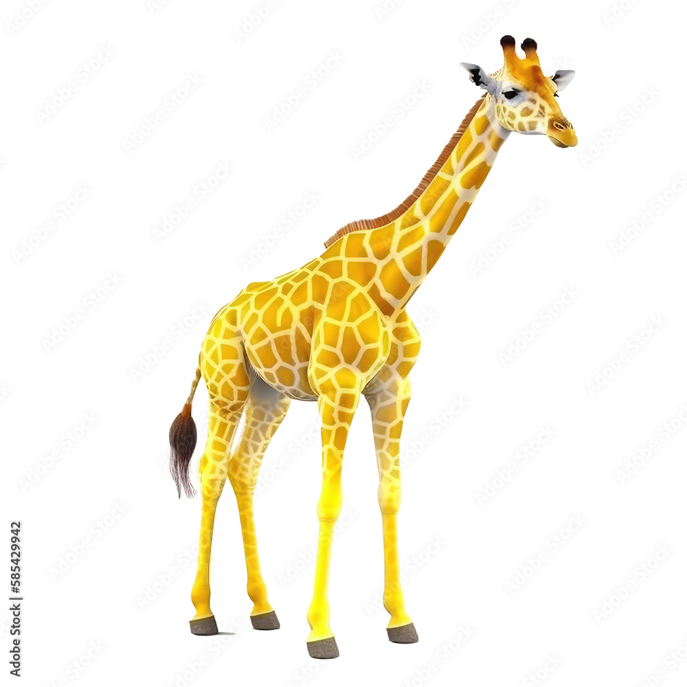 Obraz premium yellow giraffe isolated on white